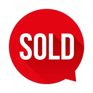 Sold speech bubble vector Stock Illustration