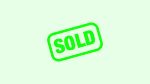 Sold stamp animation green text on light background, for real estate, and e.. Stock Footage 345675947