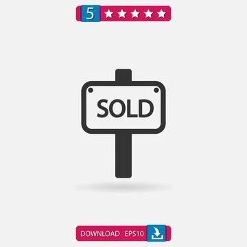 Sold vector icon Stock Illustration