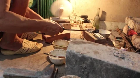 Soldering ancient ways Stock Footage 56085930