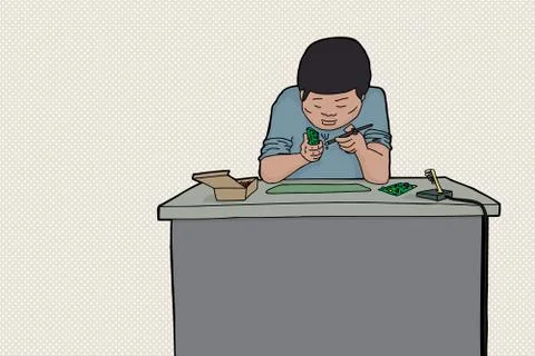 Soldering circuit board Stock Illustration