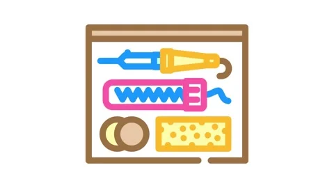 Soldering components electronics color icon animation Stock Footage 327267396