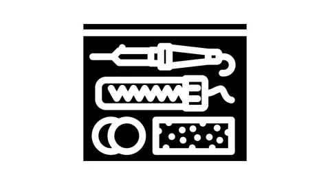 Soldering components electronics glyph icon animation Stock Footage 326743388
