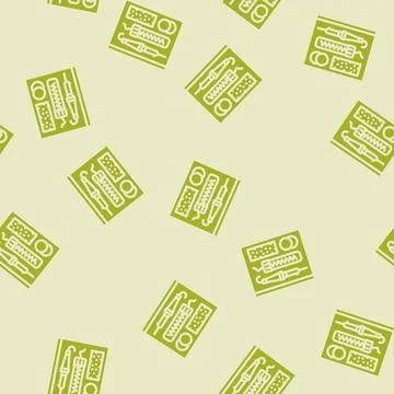 Soldering components electronics glyph vector seamless pattern Stock Illustration