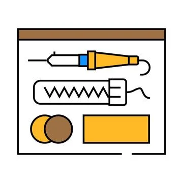 Soldering components electronics icon color illustration Stock Illustration