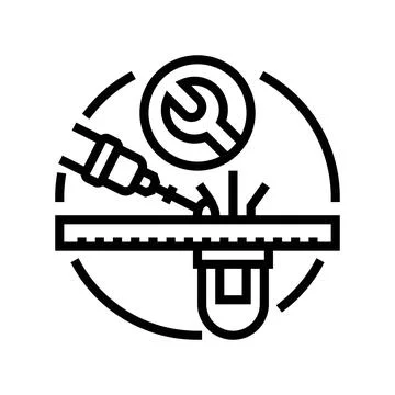 Soldering components electronics line icon vector illustration Illustrazione stock