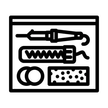 Soldering components electronics line icon vector illustration Stock Illustration