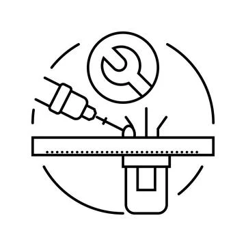 Soldering components electronics line icon vector illustration Stock Illustration