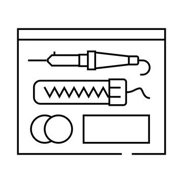 Soldering components electronics line icon vector illustration Stockillustratie