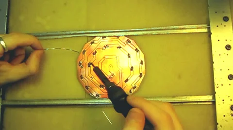  	Soldering components to PCB Stock Footage 57274440