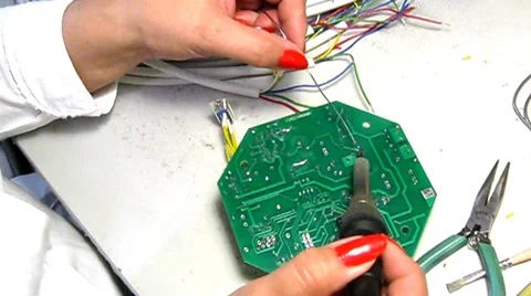  	Soldering components to PCB 스톡 동영상 57274760