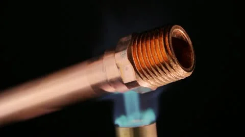 Soldering copper pipe Stock-Footage 21266086