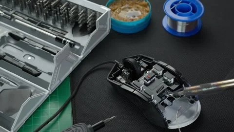 Soldering electronic circuit in a workshop Stock Footage 275400485