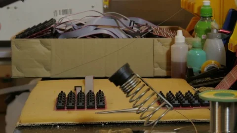 Soldering electronic micro components on the printed circuit board by Pakito. Stock Footage 71233554