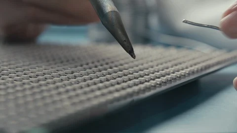 Soldering elements on the board Video stock 105378320