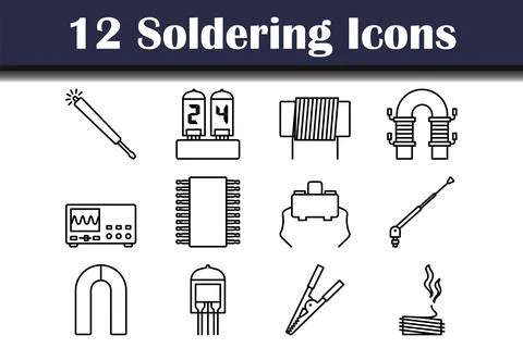 Soldering Icon Set Stock Illustration