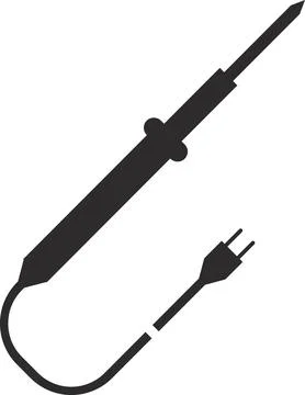 The soldering iron icon with a plug. Flat vector illustration. Stock Illustration