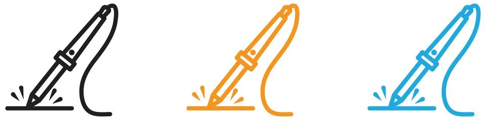 Soldering iron icon vector logo set collection for web app ui Stock Illustration
