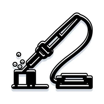 Soldering iron joining components for electronics assembly Illustrazione stock