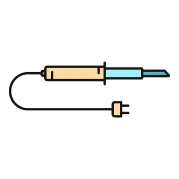 Soldering iron with plug for electronics repair work Stock Illustration