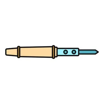 Soldering iron tool for electronics repair and assembly Stock Illustration