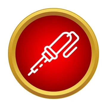 Soldering iron tool icon for electronic repair Stock Illustration