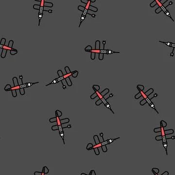 Soldering iron tool work vector seamless pattern Stock Illustration