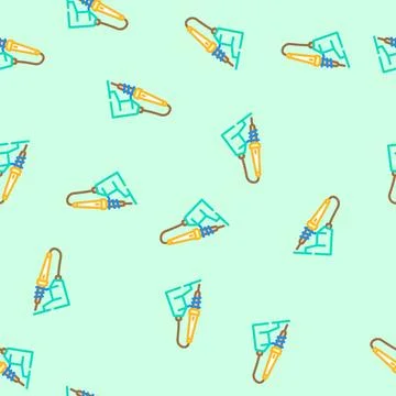 Soldering iron tool work vector seamless pattern Stock Illustration