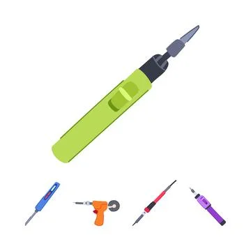 Soldering iron tools set for electronics repair and diy Stock Illustration