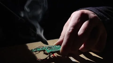 Soldering microchip Stock Footage 49508330