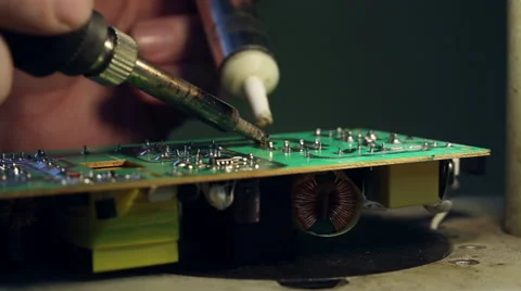 Soldering pads on the device Stock Footage 61758830