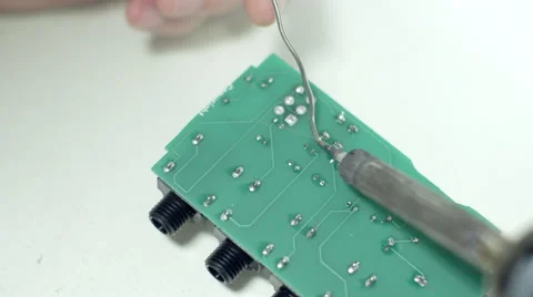 Soldering PCB Stock Footage 43095912