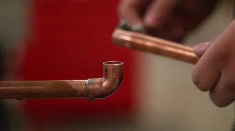 Soldering pipes 2 Stock-Footage 10679110