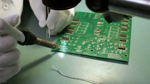 Soldering smd resistors on pcb Stock Footage 66782365
