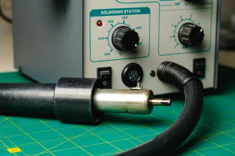 Soldering station ready for precision work in a creative workshop 스톡 사진