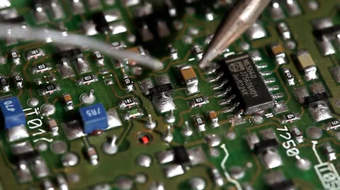 Soldering tin and circuit,electronic circuit board Video stock 35534341