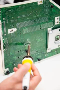 Soldering work Stock-Fotos