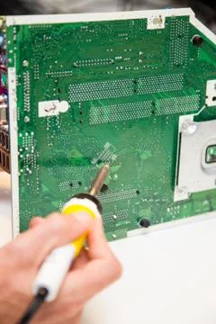 Soldering work Foto stock