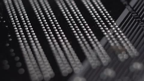 Solders on Computer Motherboard, Macro Close Up Stock Footage 325498839