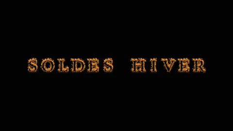 Soldes hiver fire text effect black background Stock Footage 136566027