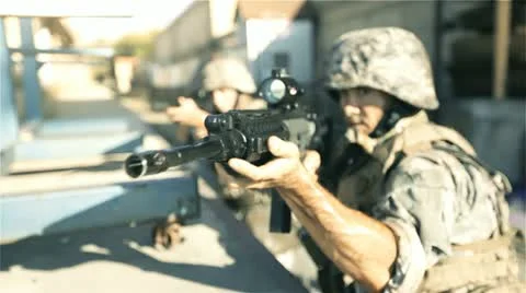 Soldier in Battle Video stock 12586383