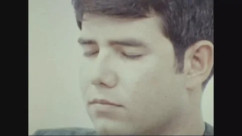 Soldier being given a lie detector test in polygraph examination room - 1972 Stock Footage 97906556