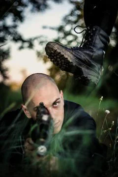 Soldier being stepped on Stock Photos
