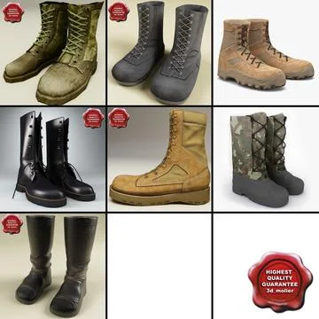 Soldier Boots Collection v3 ~ 3D Model #91535316 | Pond5