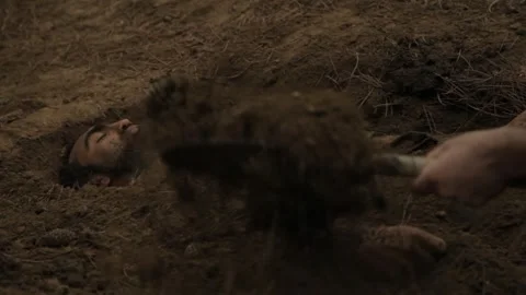 A soldier buries his fallen comrade 7 Stock-Footage 323018961