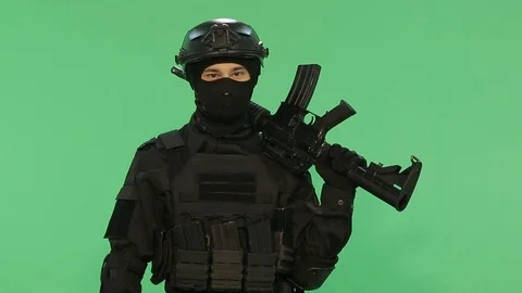 Soldier Chromakey Video stock 91994910