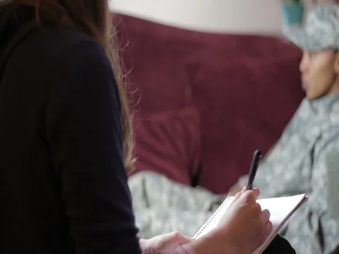 Soldier in counseling Stock Footage 74884895