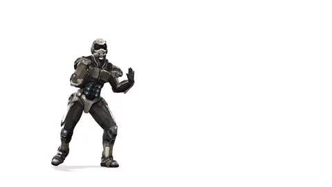 A soldier dancing alone Stock Footage 226616787