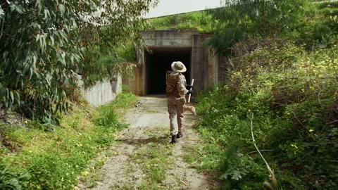 Soldier On A Dirty Road In The Nature Stock Footage 310684591