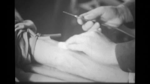 Soldier donating blood Stock Footage 37593632